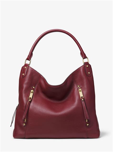 evie large pebbled leather shoulder bag michael kors|Evie Large Pebbled Leather Shoulder Bag .